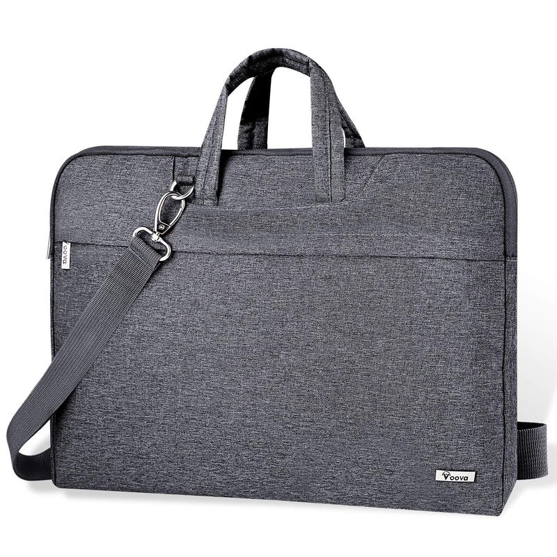 Voova Laptop Bag 15.6 Inch, Waterproof Computer Sleeve Carrying Case with Shoulder Straps & Handle Compatible with Macbook Air 15 M2/M3/M4, MacBook Pro 15/16, 15-16 Inch Hp Dell Lenovo Asus, Grey - Image 1